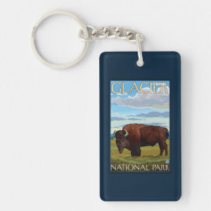 Porte-clés Scène de bison - parc national de glacier, la TA