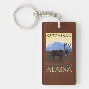 Porte-clés Scène de caribou - Ketchikan, Alaska