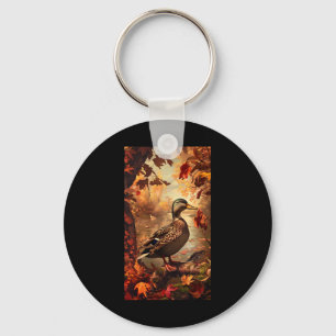 Porte-clés Scène de chasse Mallard Canard Canard Automne Faun