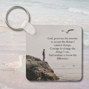 Porte-clés Scène de plage contemplative de la prière de la sé