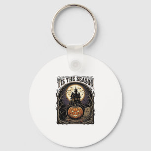 Porte-clés Scène de saison vintage citrouille chat Halloween