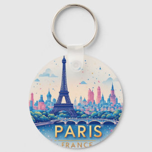 Porte-clés Scène de voyage de luxe à Paris France 🗼