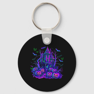 Porte-clés Scène effrayante Halloween rétro citrouille effray