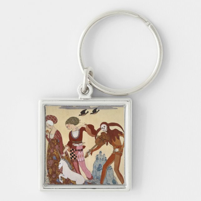 Porte-clés Scène médiévale par Georges Barbier (Devant)