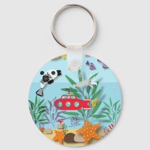 Porte-clés Scène sous-marine colorée