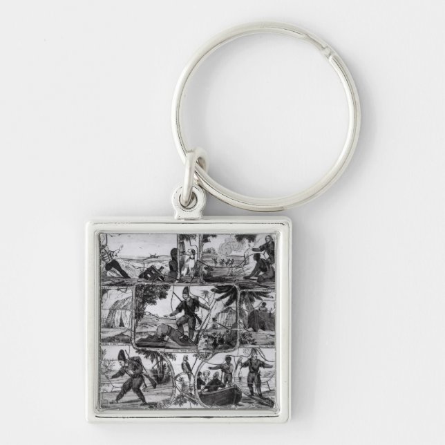 Porte-clés Scènes de "Robinson Crusoe" par Daniel Defoe (Devant)