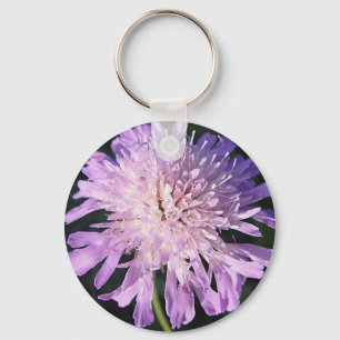 Porte-clés Schlüsselanhänger lila Scabiosablüte