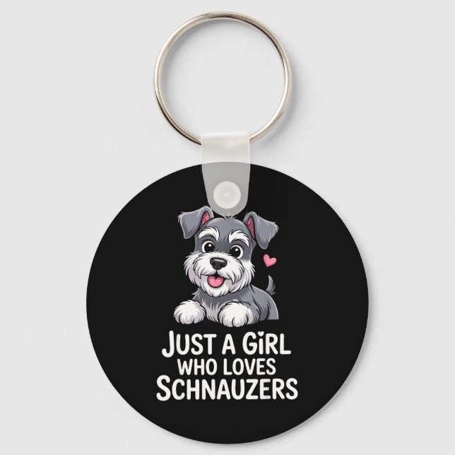 Porte-clés Schnauzer Art For Women Girls Kids Mini Schnauzer  (Recto)