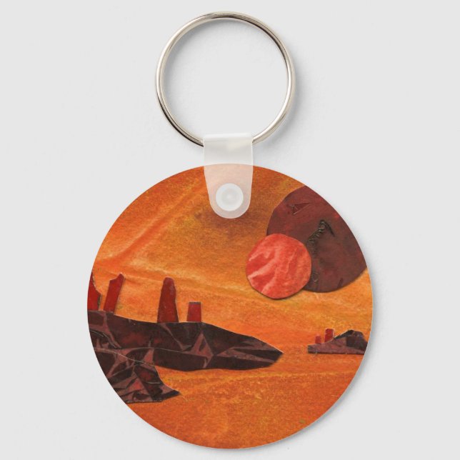 Porte-clés Sci-Fi "Mer du Feu" doubles soleils, Mer de lave (Recto)