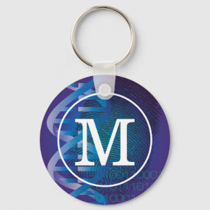 Porte-clés Science d'empreinte ADN monogramme