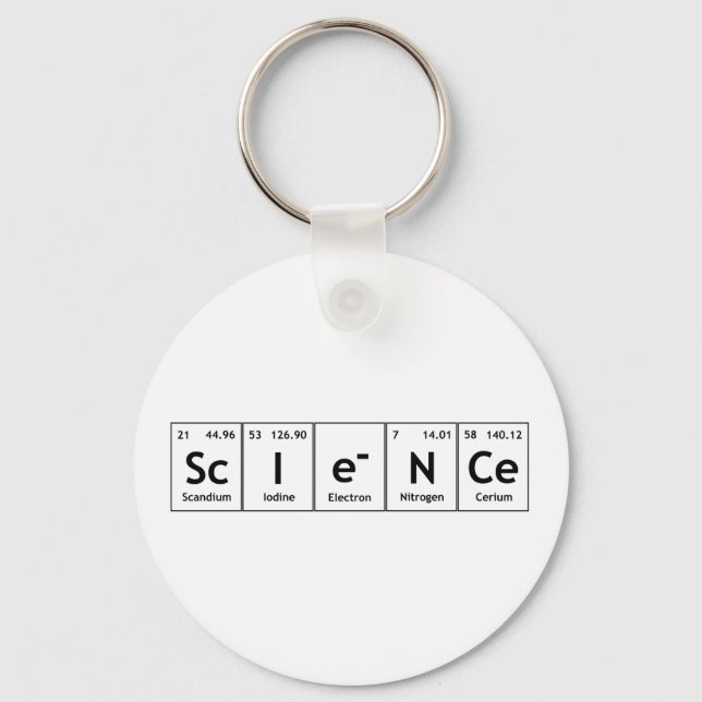Porte-clés ScIeNCe Éléments de tableau périodique Mot Chimie (Recto)