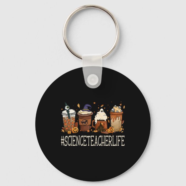 Porte-clés Science Enseignant Horreur Automne Café Halloween  (Recto)