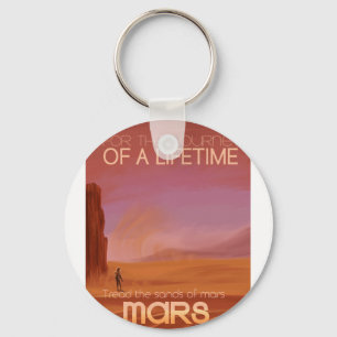 Porte-clés Science-fiction Vintage Mars Vacation Illustration