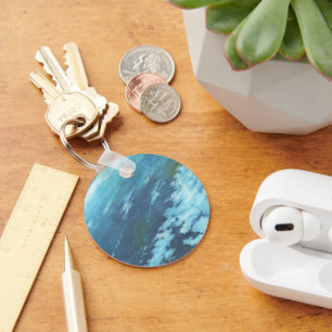 Porte-clés Science-fiction vintage, Terre de nuit avec étoile