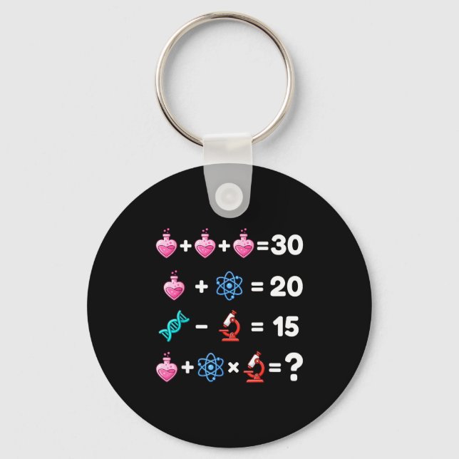 Porte-clés Science Math Énigme Saint-Valentin Chimie Biologie (Recto)