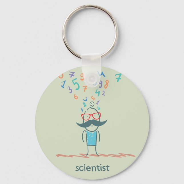Porte-clés Scientist Thinking Keychain (Recto)