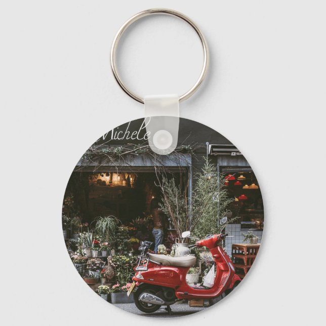 Porte-clés Scooter rouge vintage (Recto)