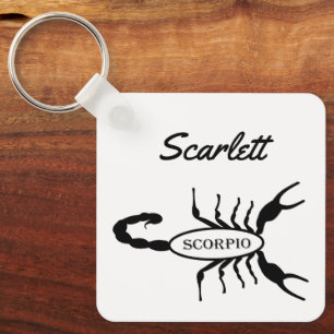 Porte-clés Scorpio Black Scorpion Star Sign Custom Anniversai
