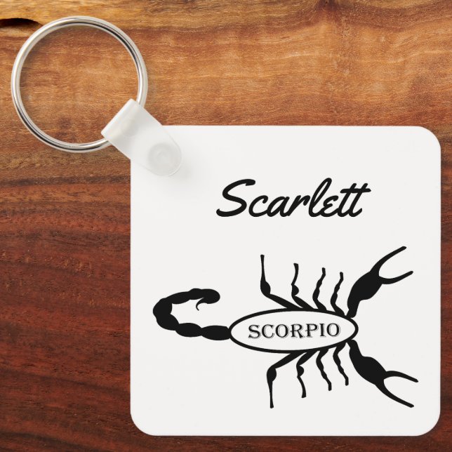 Porte-clés Scorpio Black Scorpion Star Sign Custom Anniversai (Recto)