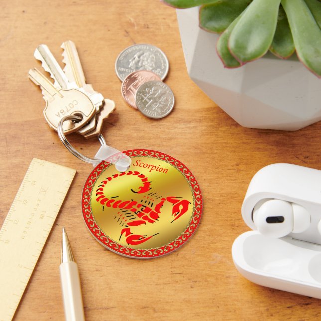 Porte-clés Scorpion venimeux rouge insecte très venimeux (Bureau)