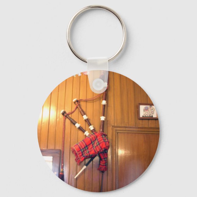 Porte-clés Scotland Bagpipe Tartan Plaid Instrument de musiqu (Recto)