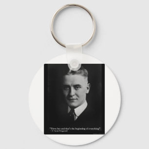 Porte-clés Scott Fitzgerald "Amour/Commencement" Citation Cad