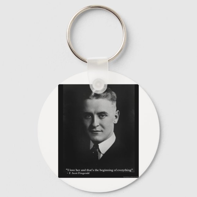 Porte-clés Scott Fitzgerald "Amour/Commencement" Citation Cad (Recto)