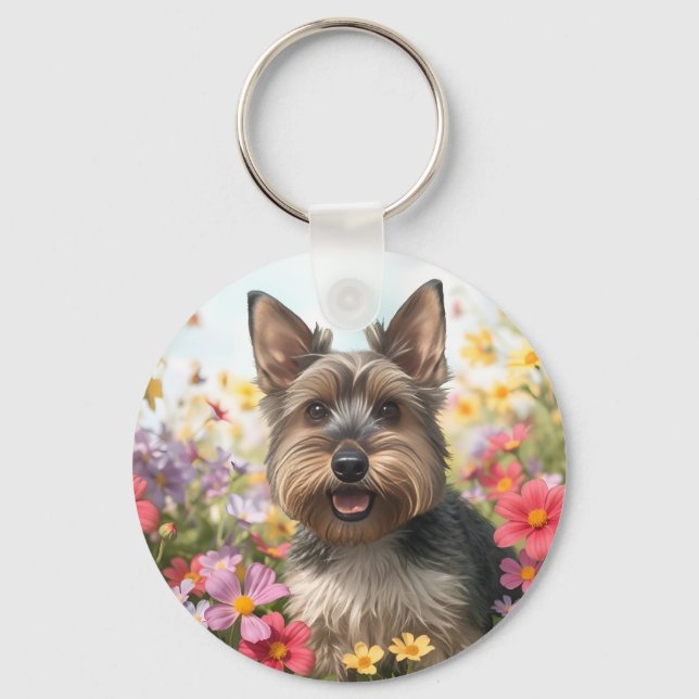 Porte-clés Scottie Power avec fleurs de mai (Recto)