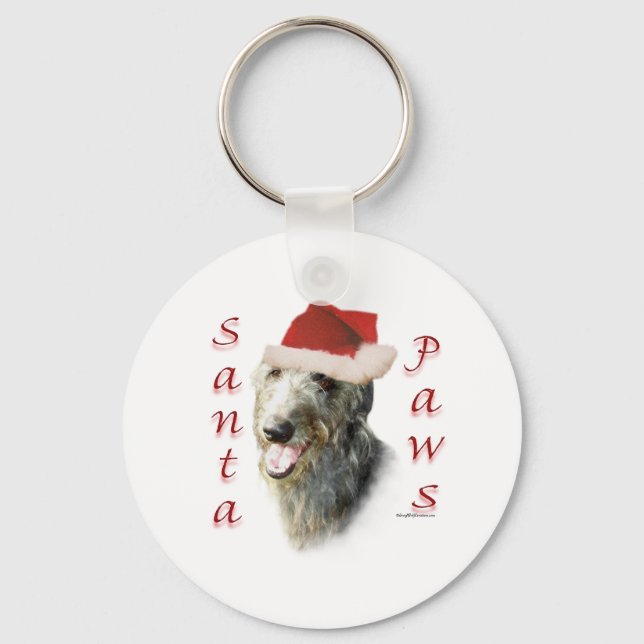 Porte-clés Scottish Deerhound Père Noël Paws (Recto)