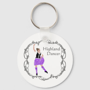 Porte-clés Scottish Highland Dancer Celtic Knotwork violet