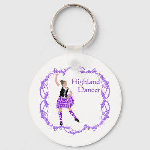 Porte-clés Scottish Highland Dancer Celtic Knotwork violet