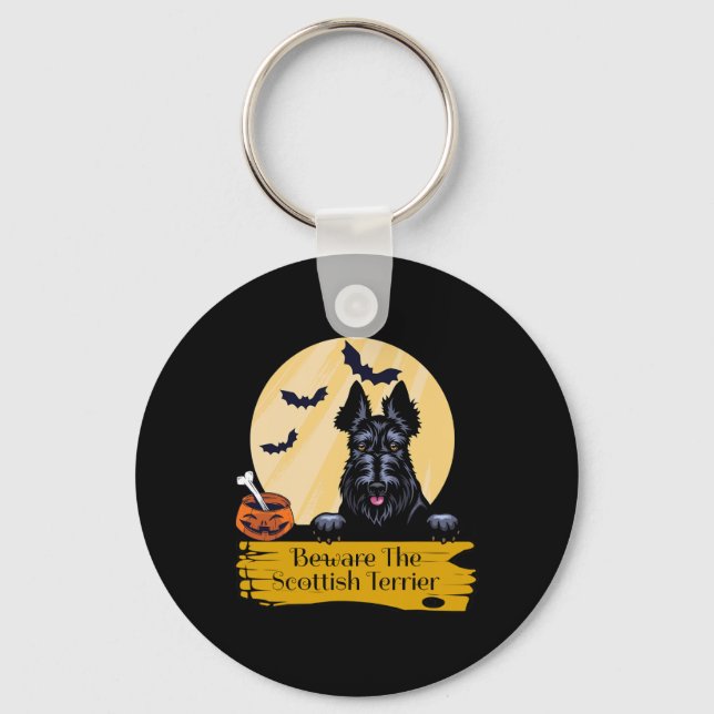 Porte-clés Scottish Terrier Attention The Scottish Terrier Ha (Recto)
