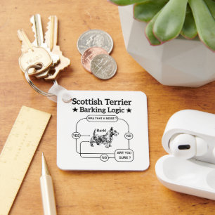 Porte-clés Scottish Terrier Barres Logique Drôle Chien Sarcas