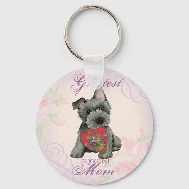 Porte-clés Scottish Terrier Heart Maman Porte - clé (Recto)