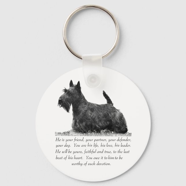 Porte-clés Scottish Terrier Keepsaké - chien mâle (Recto)