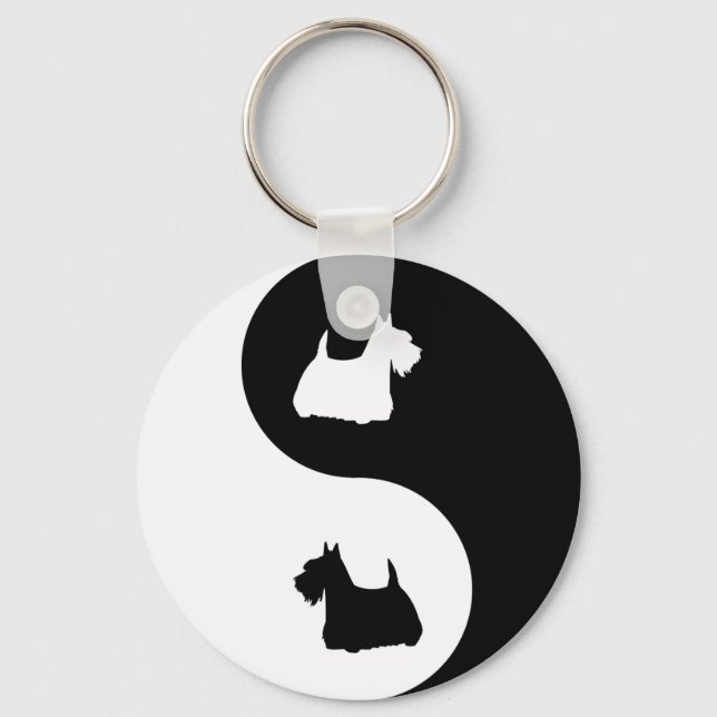 Porte-clés Scottish Terrier Yin Yang (Recto)