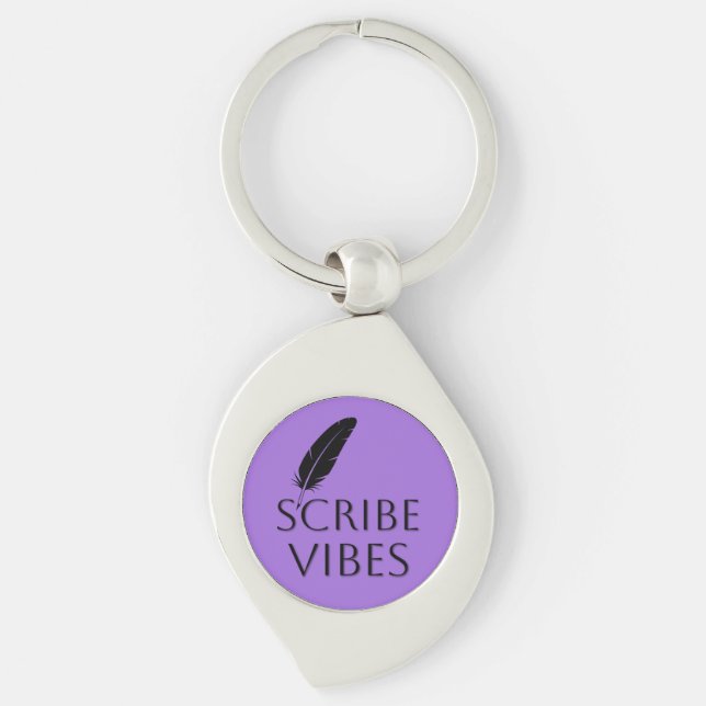 Porte-clés Scribe Vibes Écrivains Auteurs Poètes Violet (Devant)