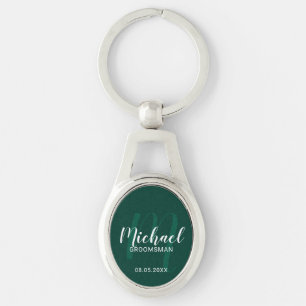 Porte-clés Script moderne Groomsmen personnalisé Monogramme&N
