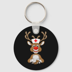 Porte-clés Scrub de Noël Top Reindeer Scrubs Gants en caoutch