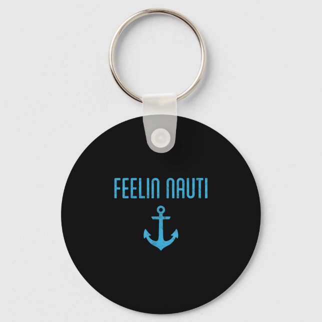 Porte-clés Se sentir coquin bateau ponton capitaine navigatio (Recto)