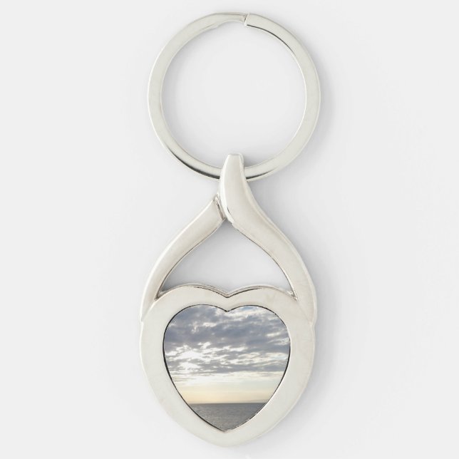 Porte-clés Sea & Sky & Clouds Heart Keychain (Devant)