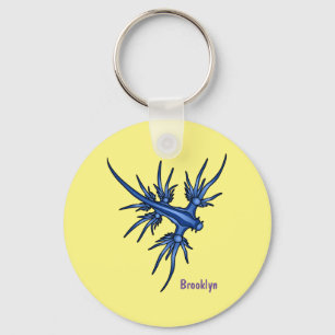 Porte-clés Sea slug blue dragon illustration