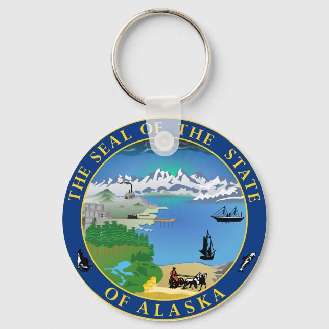 Porte-clés Seal of Alaska State USA Keychain (Recto)