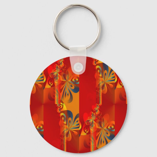 Porte-clés Seamless Graphic Design - rouge orange I (Recto)