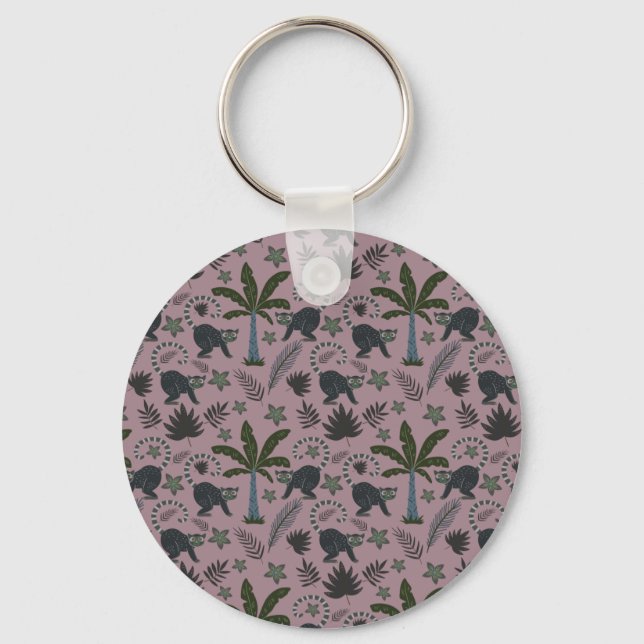 Porte-clés Seamless pattern Tropical animals monkey jumping (Recto)