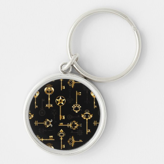 Porte-clés Seamless Pattern with Golden Keys (Devant)