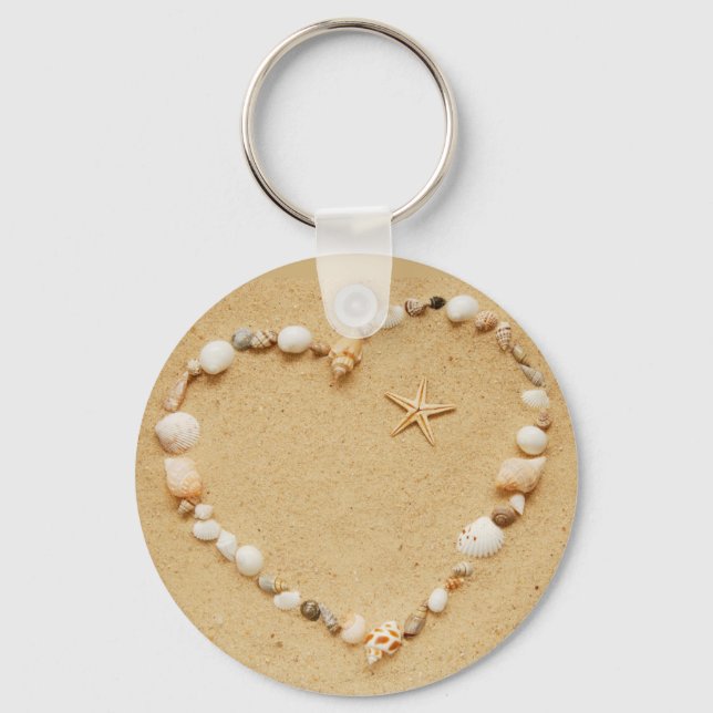 Porte-clés Seashell Heart with Starfish (Recto)