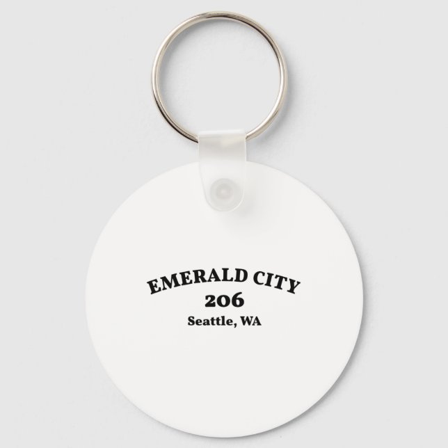 Porte-clés Seattle Washington Code de zone 206 Emerald City  (Recto)