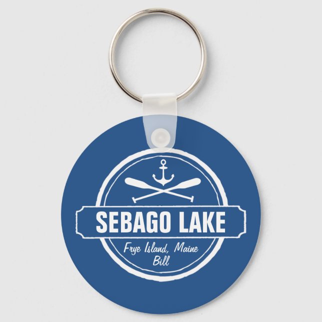 Porte-clés Sebago Lake Maine Personalized Town and Name (Recto)