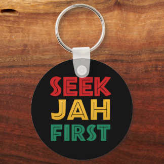 Porte-clés Seek Jah First Rastafarian Reggae Rasta Colors